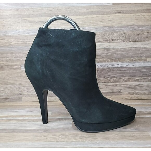 Steve Madden Survey Ankle Boots Black Suede‎ Platform Point Toe Womens Size 7 - Picture 3 of 14